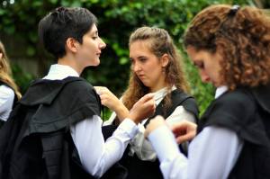 Trying to get our sub fusc sorted. Credit: Santhy Balachandran